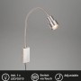 Briloner LED-Bettleuchte Tusi in Matt-Nickel mit flexiblem Arm und Touchfunktion.