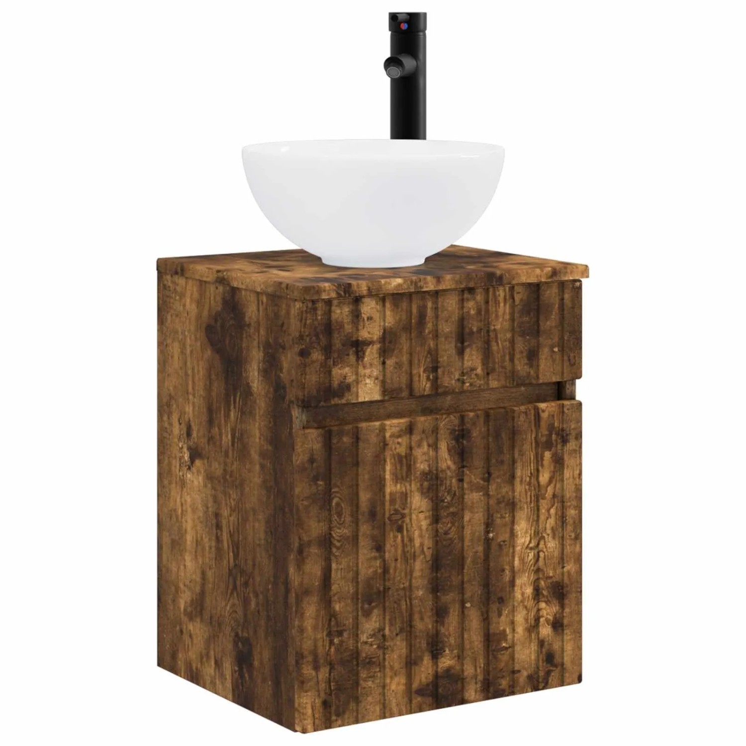 vidaXL Wandmontierte Waschbecken-Vanität Geräucherte Eiche 890547