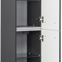 Fackelmann Bad-Hochschrank HYPE 3.0, Anthrazit matt, 30 cm breit, mit offenen Türen und Glasböden.