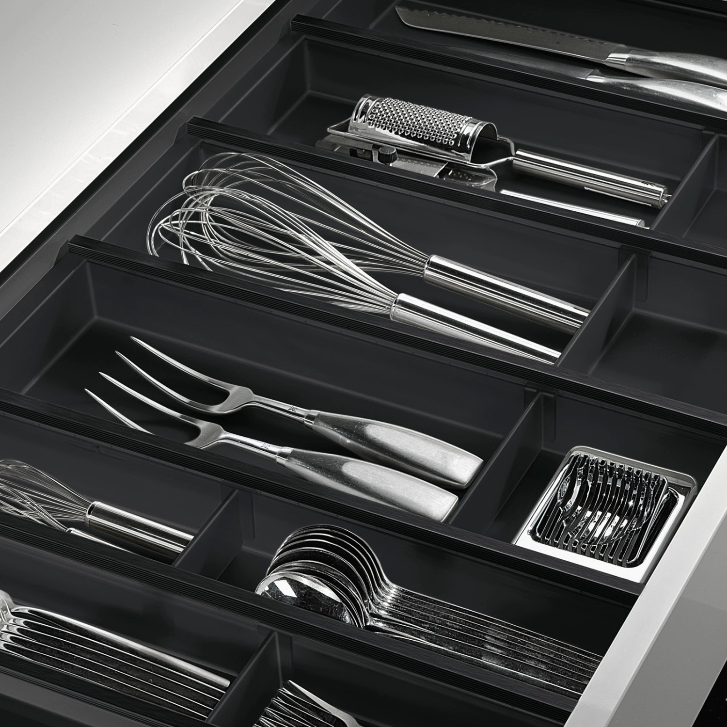 SOTECH Cuisio Besteckeinsatz 500 mm Höhe 55 mm Transluzent Anthrazit Für Blum Legrabox 473 mm_2