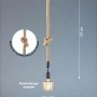 Schwarze Fischer & Honsel Pendelleuchte Rope mit Hanfseil, 1-flammig, für den Innenbereich.