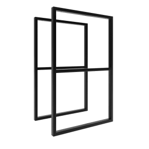 HEVVA Gestell Doppel-Waschtisch NECKAR 50 cm Tief 2er Set Schwarz