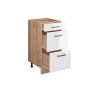 Vicco Küchenunterschrank R-Line, 40 cm, Weiß Hochglanz/Goldkraft Eiche mit drei Schubladen.