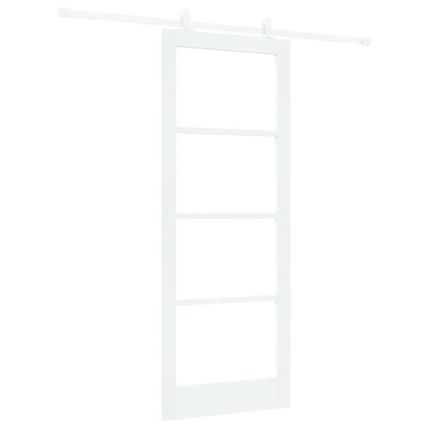 vidaXL Schiebetür ORKDAL Weiß 83 x 211 cm Massivholz Kiefer und Glas 3332084