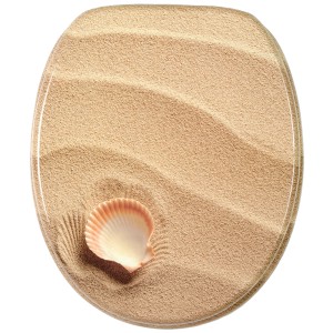 Sanilo WC-Sitz Clam mit Absenkautomatik, Holz, Sand und Muschel Design