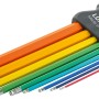9-teiliges LUX Stiftschlüssel-Set Made in Germany, farbig sortiert mit Kugelkopf.
