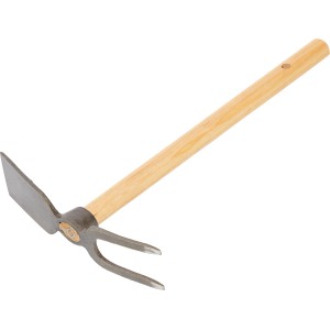 LUX Doppelhacke Mini für Gartenarbeit: Hacke mit Blatt und Zinken zur Bodenbearbeitung.