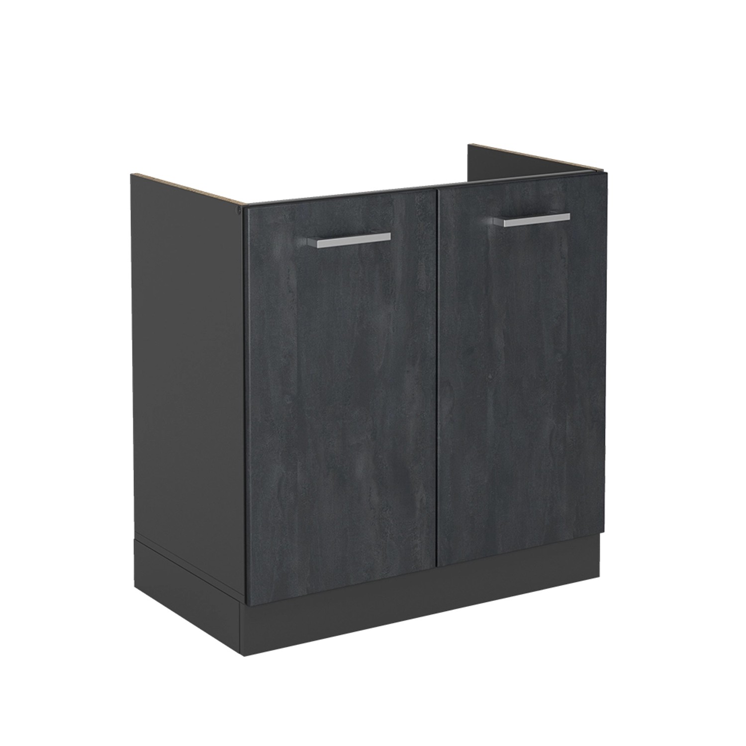 Vicco Spülenunterschrank R-Line Schwarz Beton/Anthrazit 80 cm AP Eiche günstig online kaufen