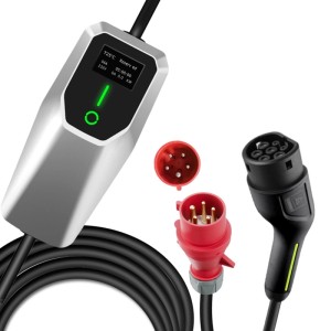 Junsun Typ 2 Ladekabel 11kW, dreiphasig, 16A, 4m. EV Ladegerät mit Stecker und Kabel.