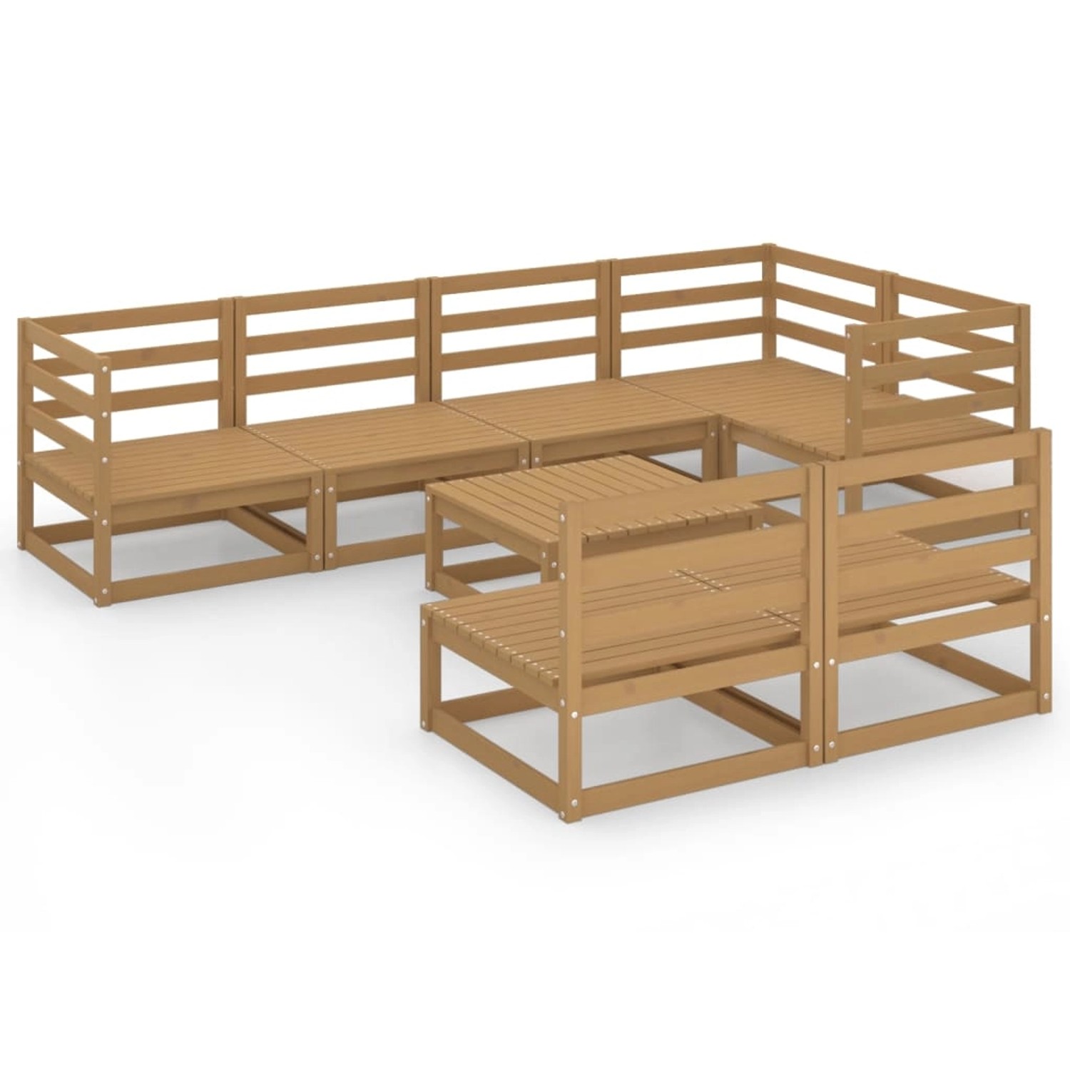 vidaXL 8-tlg Garten-Lounge-Set Honigbraun Massivholz Kiefer Modell 13 günstig online kaufen