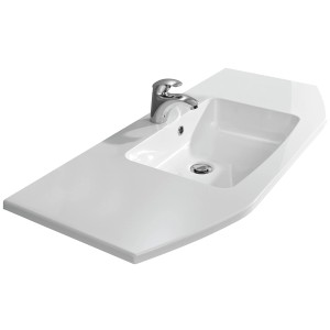 Pelipal Alika Einbauwaschbecken, 112 cm, Weiß, mit Armatur.