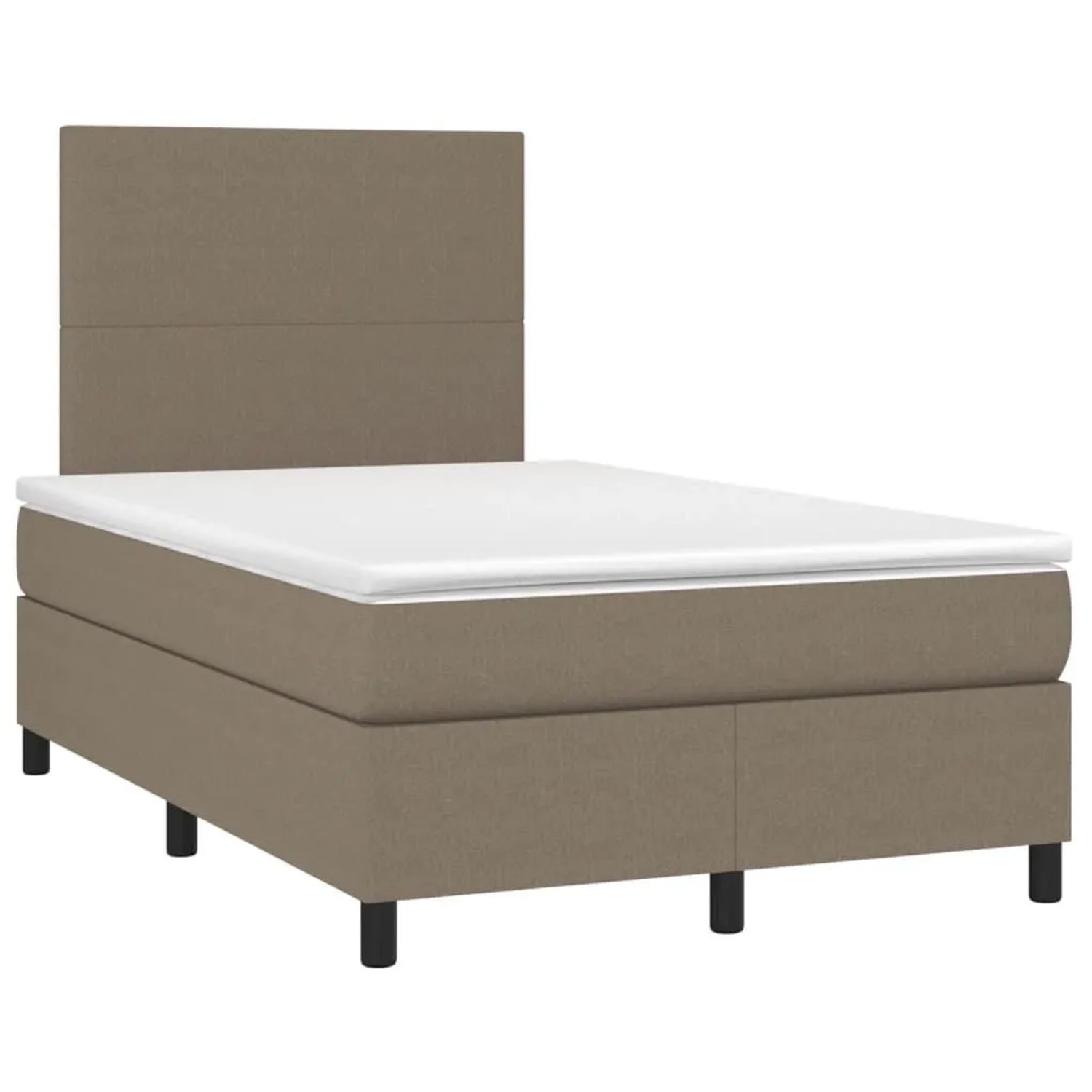 vidaXL Boxspringbett mit Matratze Taupe 120x190 cm Stoff 3269871