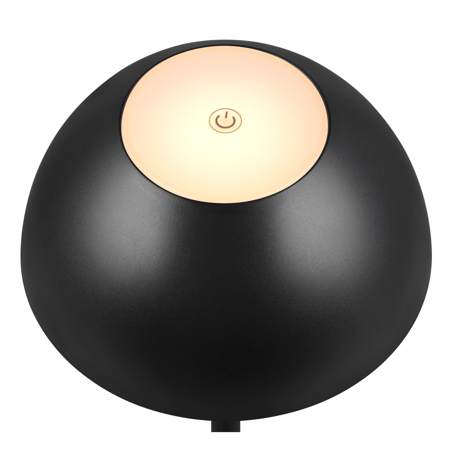 Schwarze Reality LED-Tischleuchte Ricardo, dimmbar, Ø 13,5 cm.