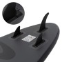 Detailansicht des schwarzen ECD Germany Stand Up Paddle Boards mit drei Finnen.