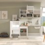 Flex-Well Küchenzeile Lucca 210 cm, weiß matt mit Kühlschrank, Spüle und Mikrowelle.