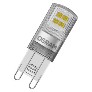 Osram LED G9 Leuchtmittel, 1,9 W, warmweiß, 5er Set. Kompakte Stiftform mit klarem Gehäuse.