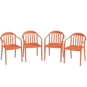 Outsunny Balkonstühle, 4er-Set, Kunststoff rot. Gartenstühle für Balkon und Terrasse.