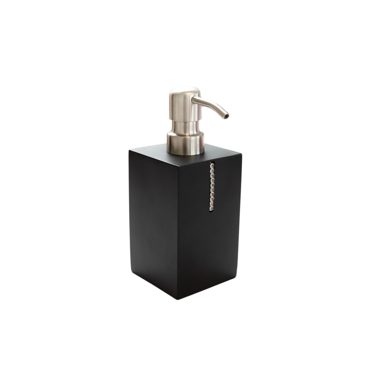 Bagnoxx Seifenspender Flüssigseife 7 x 7 x 17cm Schwarz mit Dekosteinen günstig online kaufen