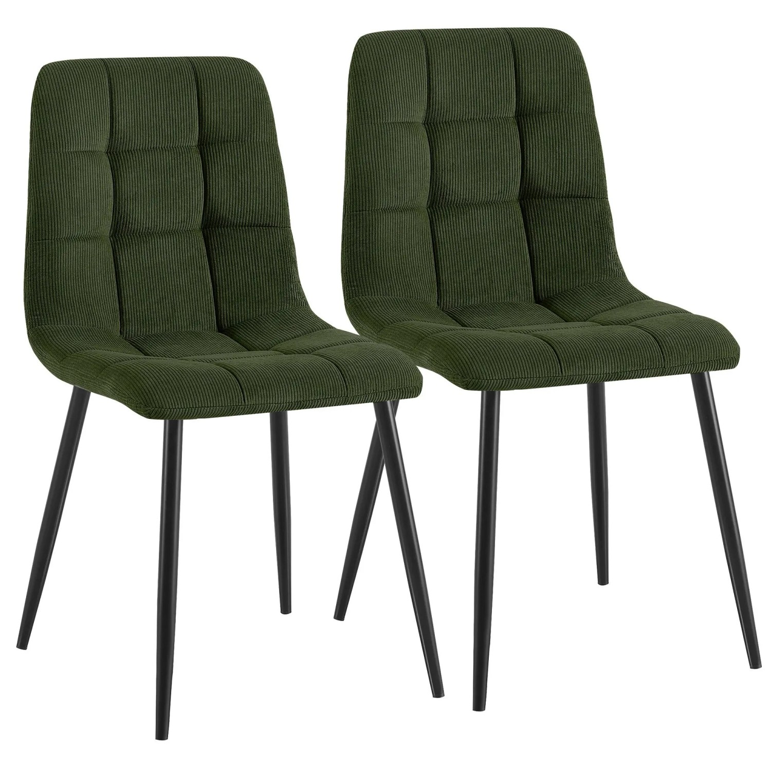 CLP 2er Set Esszimmerstühle Antibes Cord Grün