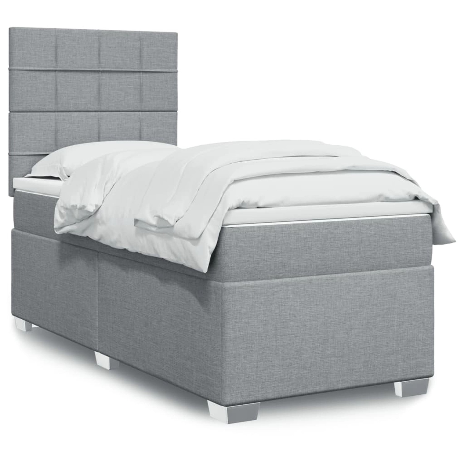 vidaXL Boxspringbett mit Matratze Hellgrau 80x200 cm Stoff 3292615 günstig online kaufen