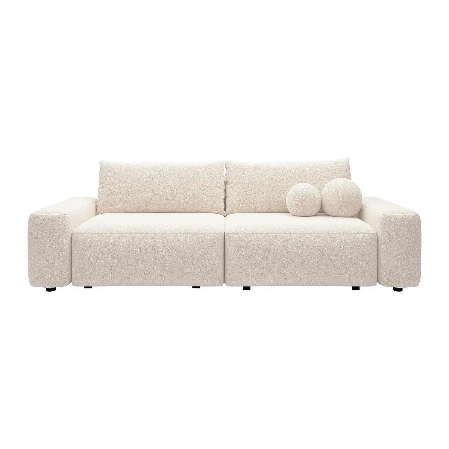 Vente-unique Schlafsofa Daviso Cremefarben 257 cm