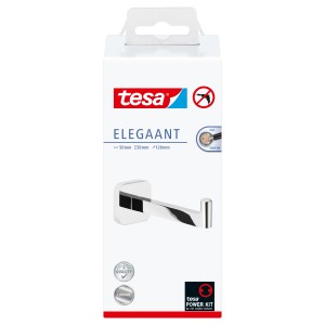 Tesa Elegaant Ersatzrollenhalter Chrom, zur Wandmontage ohne Bohren.