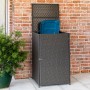 Graue Merxx Mülltonnenbox aus Kunststoffgeflecht für eine 80-120 Liter Tonne.