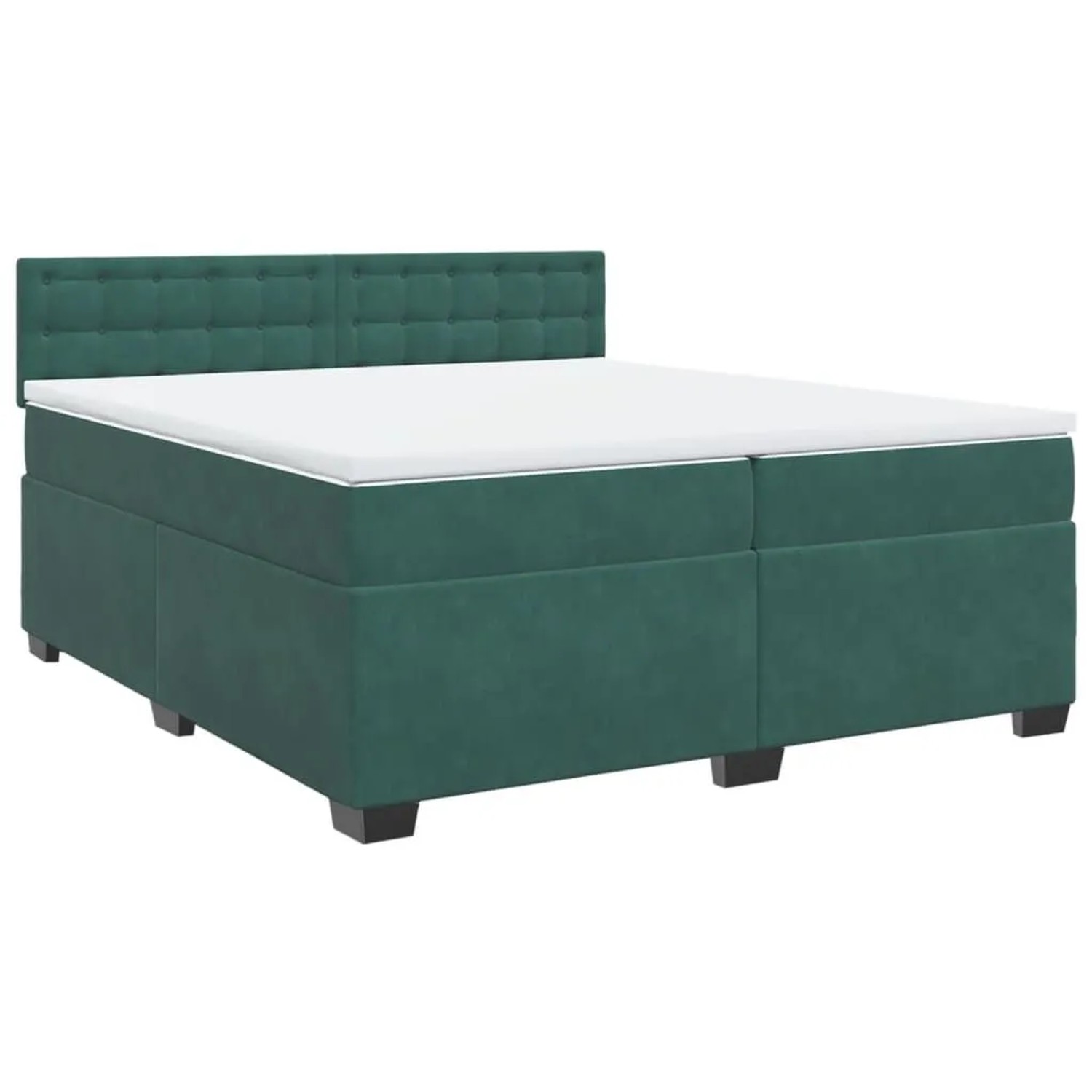 vidaXL Boxspringbett mit Matratze Dunkelgrün 200x200 cm Samt 3286417 günstig online kaufen