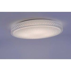 App-steuerbare LED-Deckenleuchte Lolasmart-Frida, transparent, Ø 60 cm. Smarte Leuchte mit Sternenhimmel-Optik.