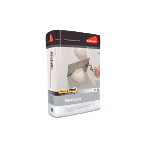 Ansetzgips 25 kg Sack, Zubehör für Gipskartonplatten, zum Ansetzen von Gipsplatten und Fixieren von Leisten.