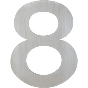 AnsaPro Hausnummer 8 aus Edelstahl, gebürstet und modern.
