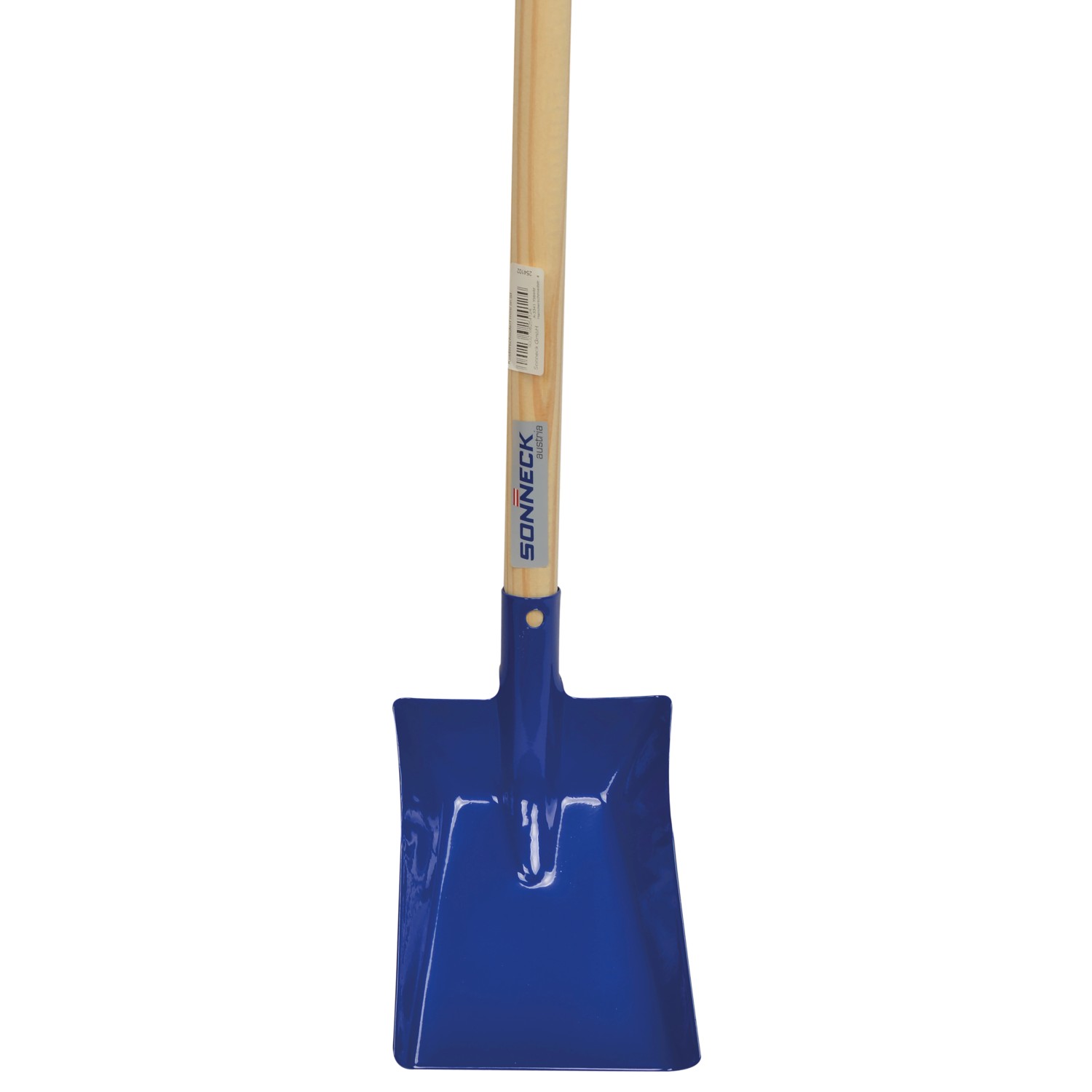 Sonneck Kinderschaufel Mini, blau mit Holzstiel, für kleine Gartenhelfer.