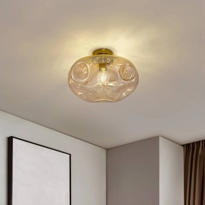 Lindby Deckenlampe Lelia 10035735 Design Modern in Creme aus Metall 1-flammig E27 Wohnzimmerleuchte