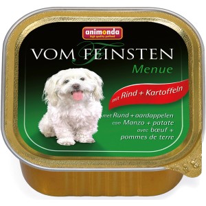 Vom Feinsten Hunde-Nassfutter Adult mit Rind & Kartoffeln, 150g Packung.