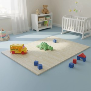 Relaxdays Bodenschutzmatte 9er Set EVA-Schaumstoff Weiß in Holzoptik Stoßdämpfend Schalldämmend 31,5 cm x 31,5 cm