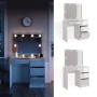 Weißer Vicco Schminktisch Sherry 90 cm mit LED-Beleuchtung und Spiegel.
