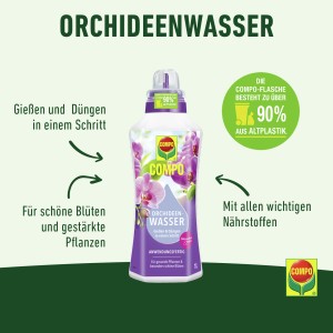Compo Orchideenwasser 1 l Flasche: Gießen und Düngen in einem Schritt für prächtige Orchideenblüten.