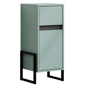 Trendteam Standschrank Matix Dusk Blue, 36 cm breit, mit anthrazitfarbenen Füßen.