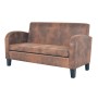 Braunes 2-Sitzer Sofa aus Veloursleder von vidaXL. Gemütliches Ledersofa für Wohnzimmer.