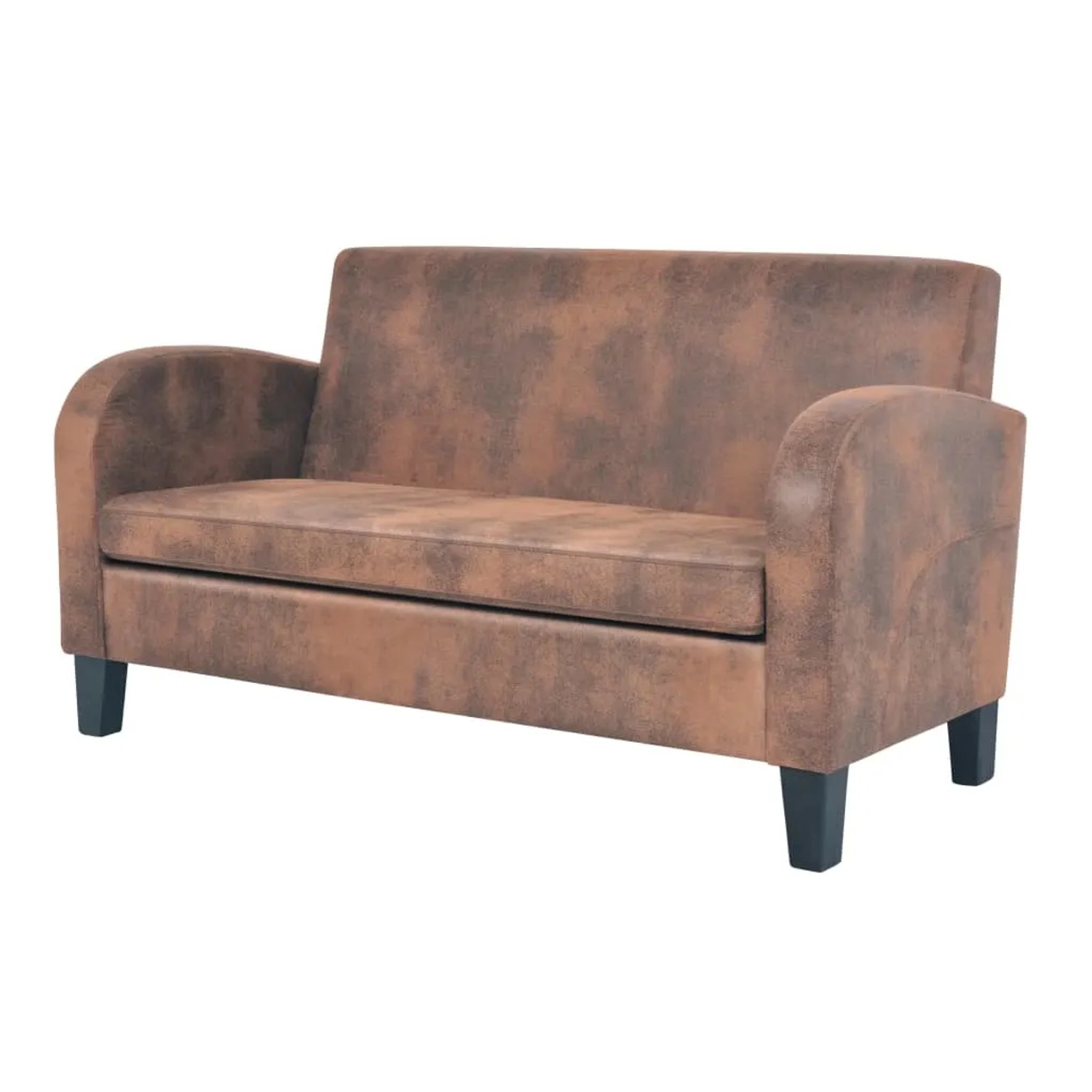 Braunes 2-Sitzer Sofa aus Veloursleder von vidaXL. Gemütliches Ledersofa für Wohnzimmer.
