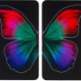 Wenko Herdabdeckplatten Butterfly by Night, 2er Set mit farbigem Schmetterlingsmotiv.