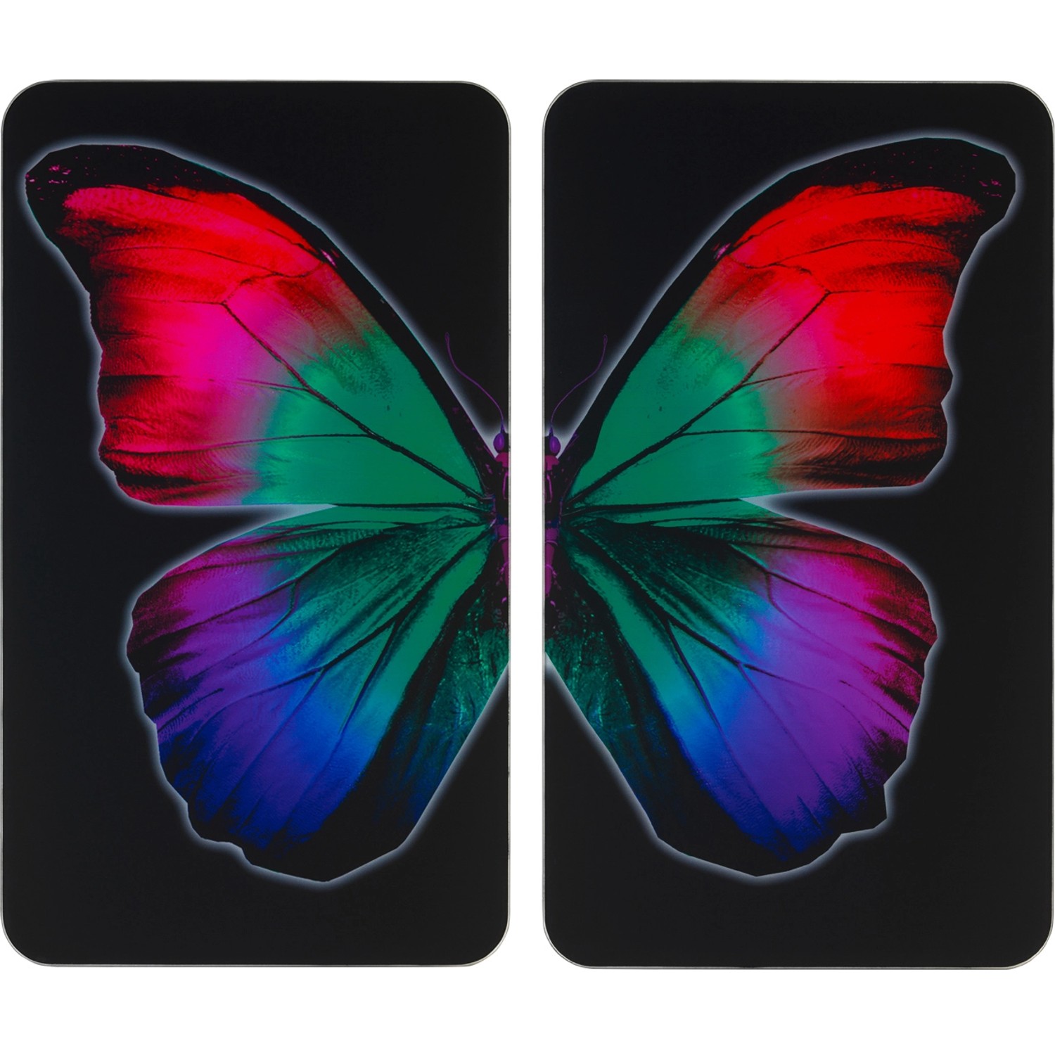 Wenko Herdabdeckplatten Universal Butterfly by Night 2er Set Mehrfarbig