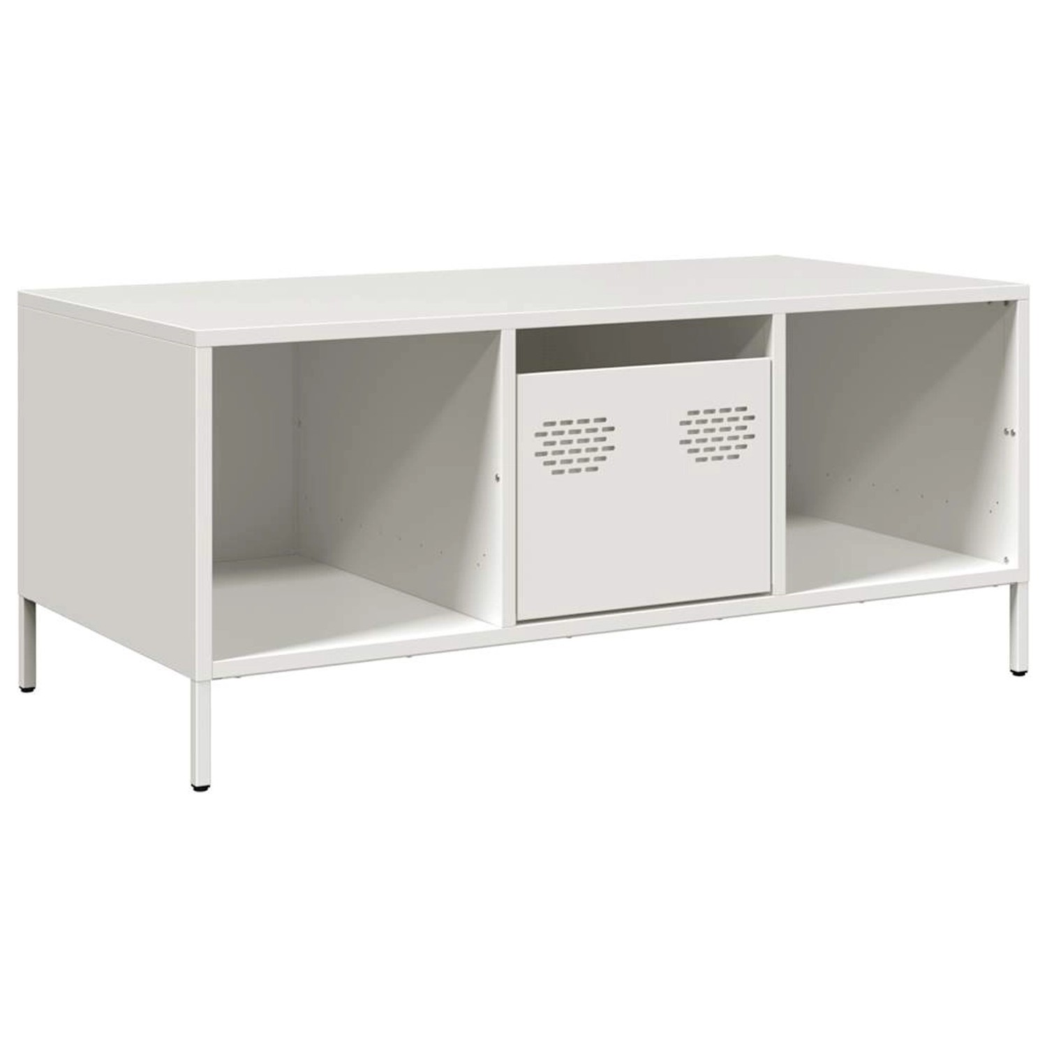 vidaXL Couchtisch Weiß 101,5x50x43,5 cm Kaltgewalzter Stahl 851279 günstig online kaufen
