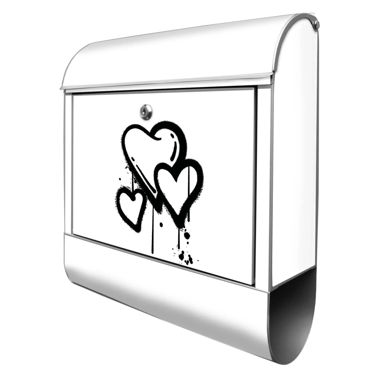 Banjado Design Briefkasten Silber Pulverbeschichtet 39x47x14cm 2 Schlüssel günstig online kaufen