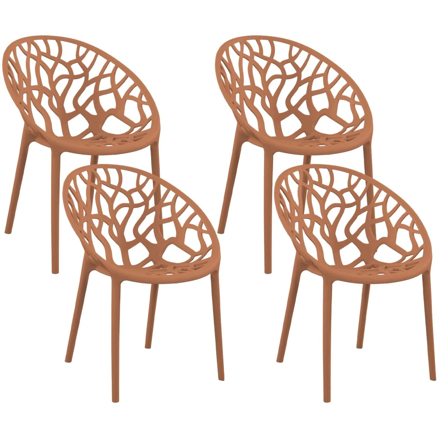 CLP 4er Set Gartenstühle Hope Terracotta