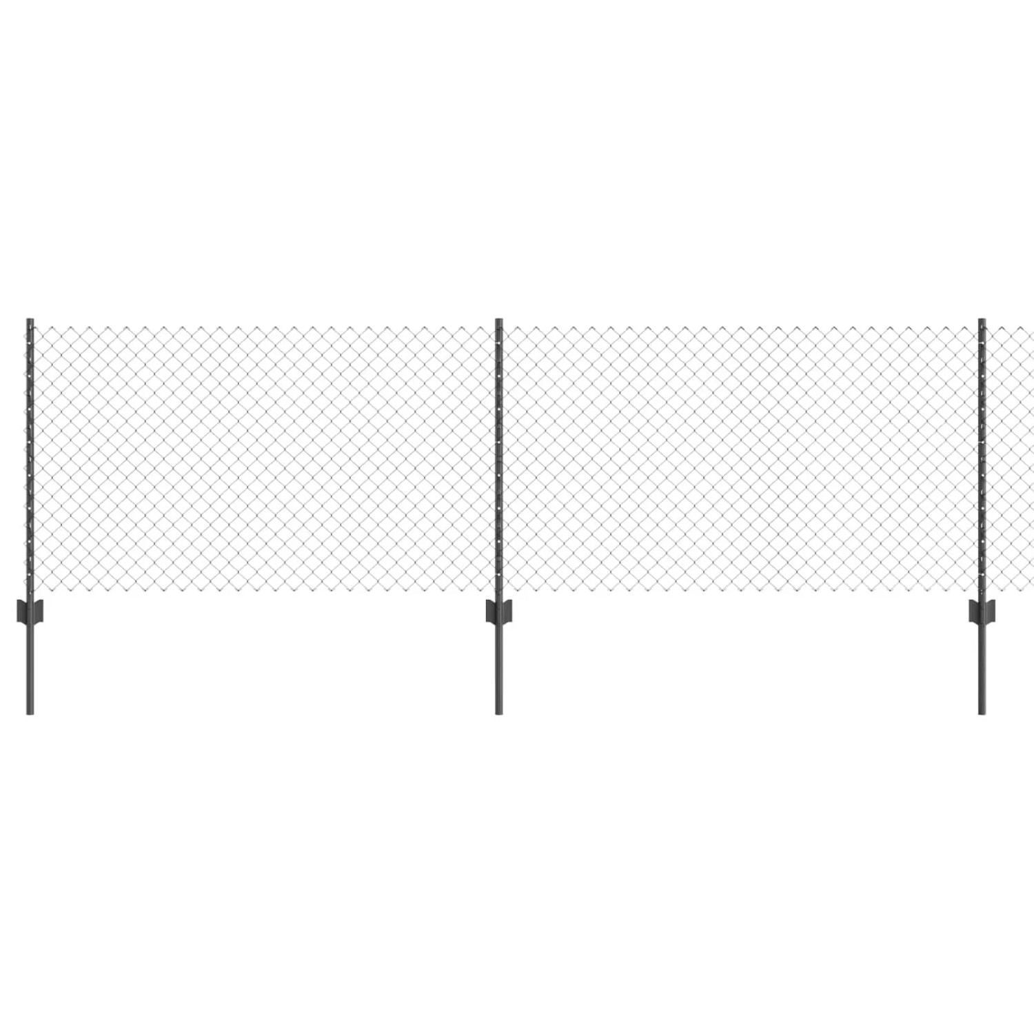 vidaXL Zaun mit Pfosten Grau 0,8 x 25 m Stahl und PVC 3336275 günstig online kaufen