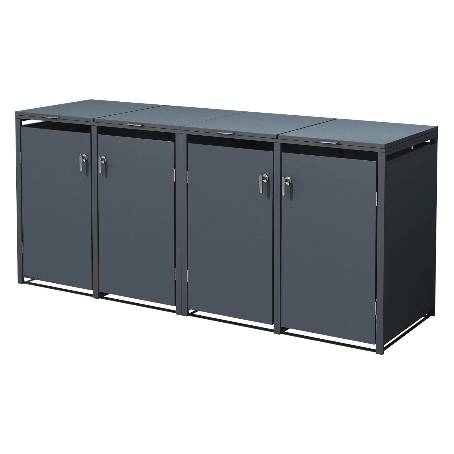 ML-Design Mülltonnenbox 4Er 240L Anthrazit 264x80x116,3 cm Stahl günstig online kaufen