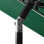 Detailaufnahme: Grüner furnicato Sonnenschirm mit Aluminium-Mast, 3 m Durchmesser.
