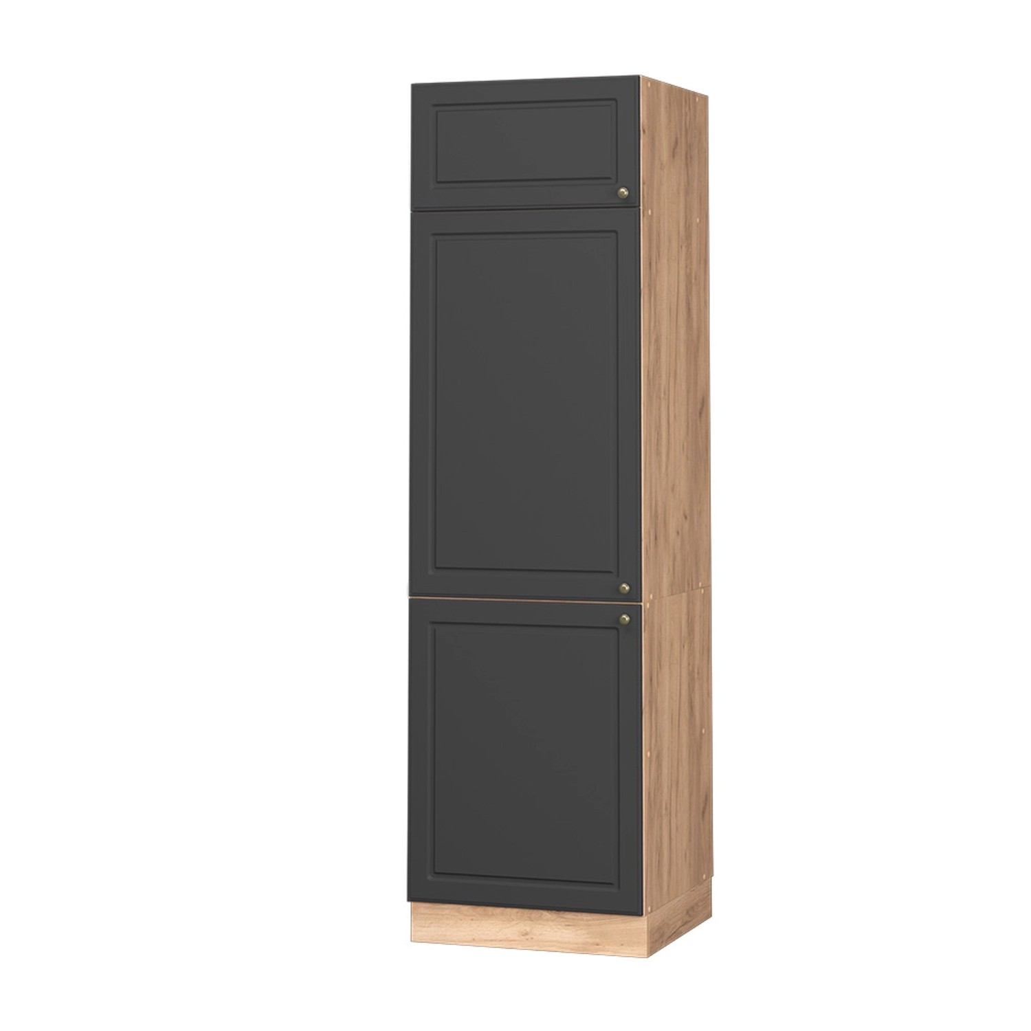Vicco Kühlumbauschrank Fame-Line Anthrazit-Gold/Goldkraft Eiche 60 cm