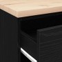 vidaXL Garagen-Werkzeugschrank, schwarz, Kiefernholz, mit offener Schublade.